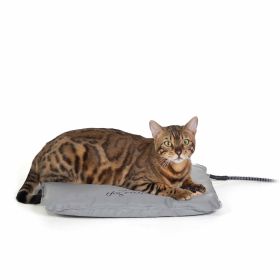 Lectro-Soft Outdoor Heated Pet Bed (Color: Gray, size: small)