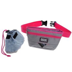 Treat and Training Pouch (Color: Grey/Pink, size: large)